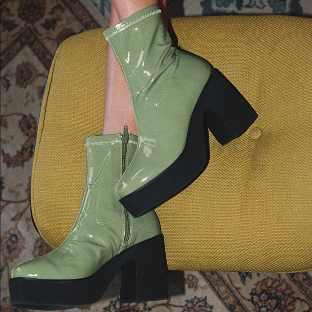 Princess Polly STILLWATER PLATFORM BOOTS GREEN